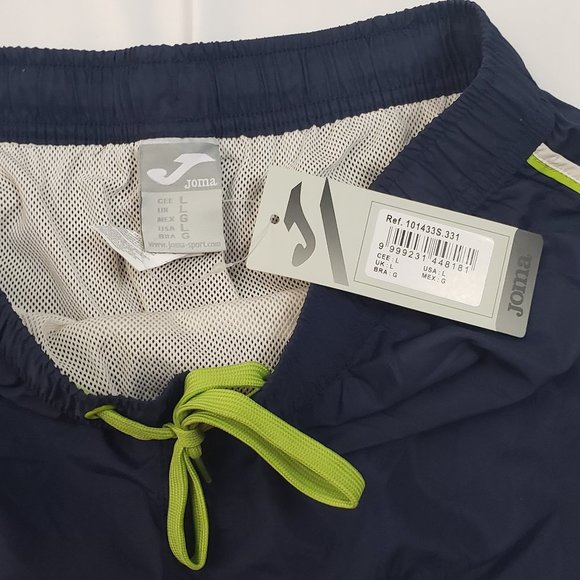 Joma Swimming Trunks Large Navy Blue & Lime Green NWT for Men - Picture 6 of 9